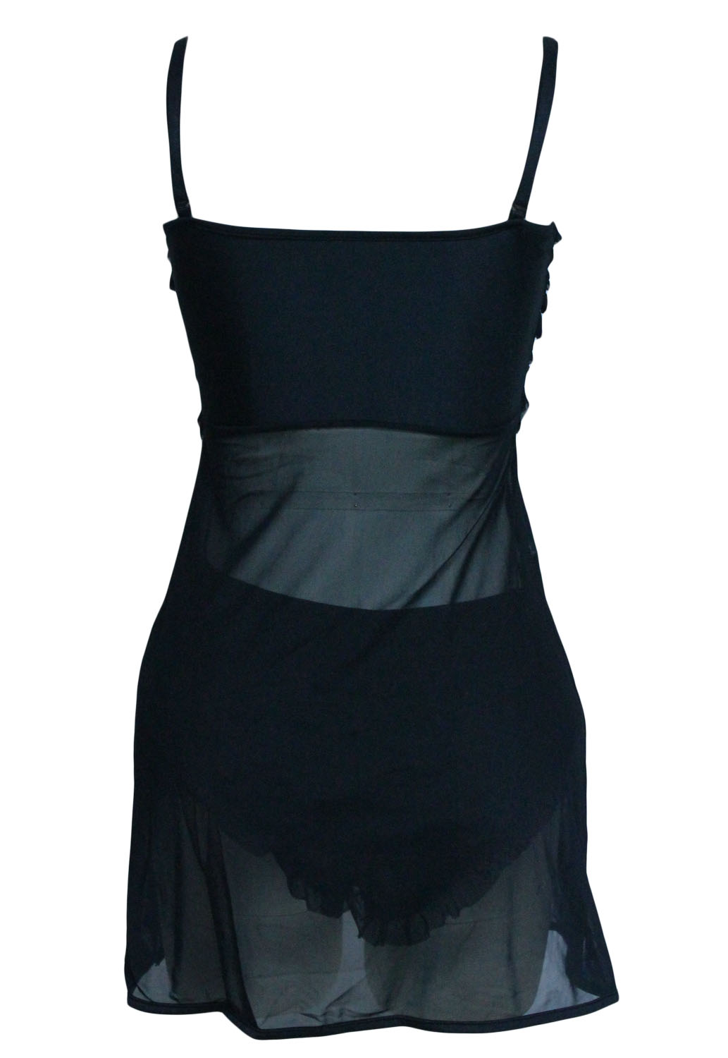 Black Tickled Ruffle Babydoll Set