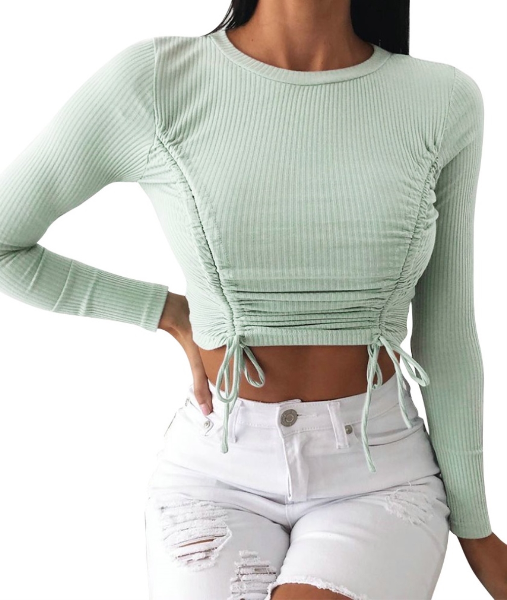 Sexy Knitted Plain Crop Top