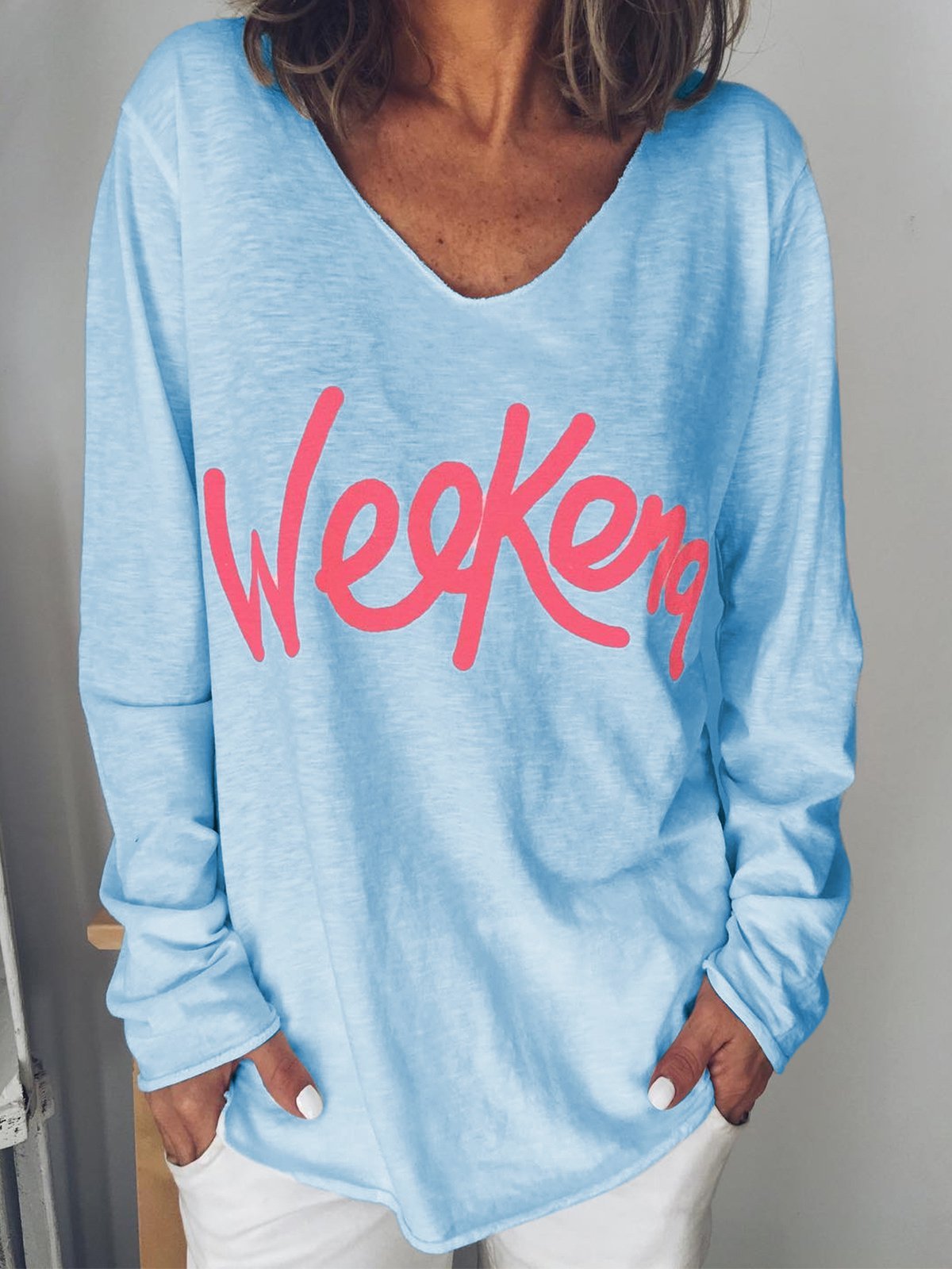 White Casual Long Sleeve Shirts & Tops