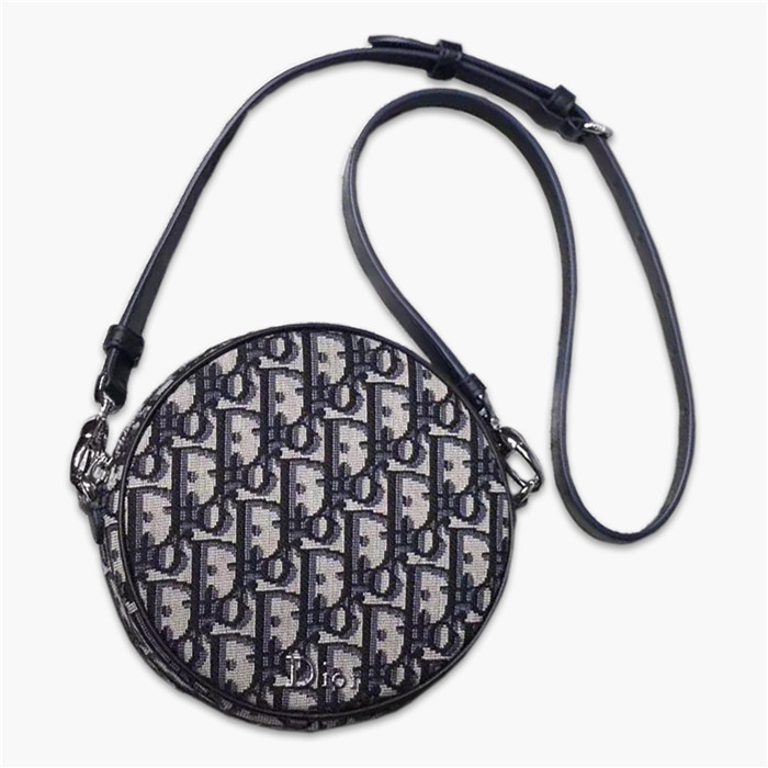 【原版皮】迪奥/Dior 圆饼包，选用Oblique提花帆布搭配同色系牛皮皮革裁制而成，经典大方，越看越有味道