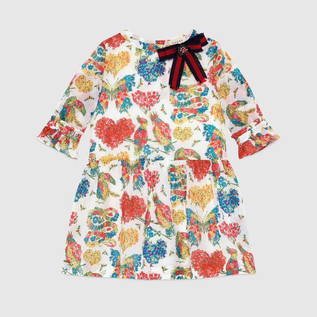 Children's corsage print dress