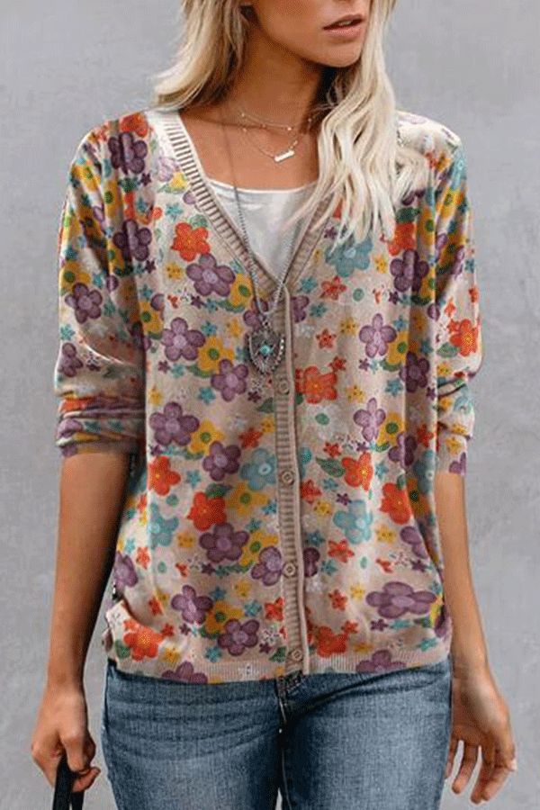 Vintage V Neck Single Breasted Sweater