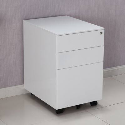 Geoffrey 3-Drawer Vertical Filing Cabinet Rebrilliant Color: White
