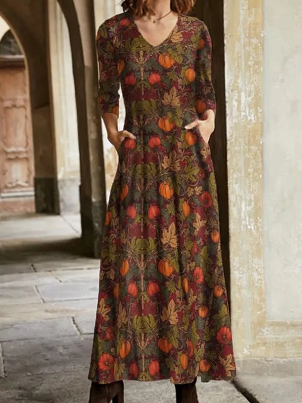 Casual Floral Long Sleeve Dresses