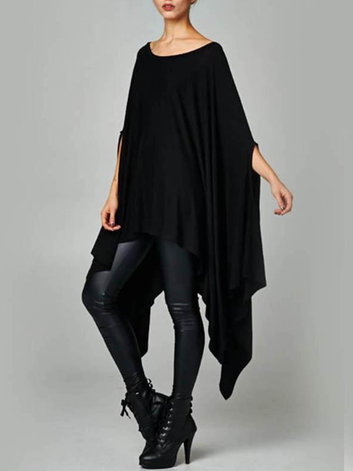 Solid Casual Crew Neck T-Shirt