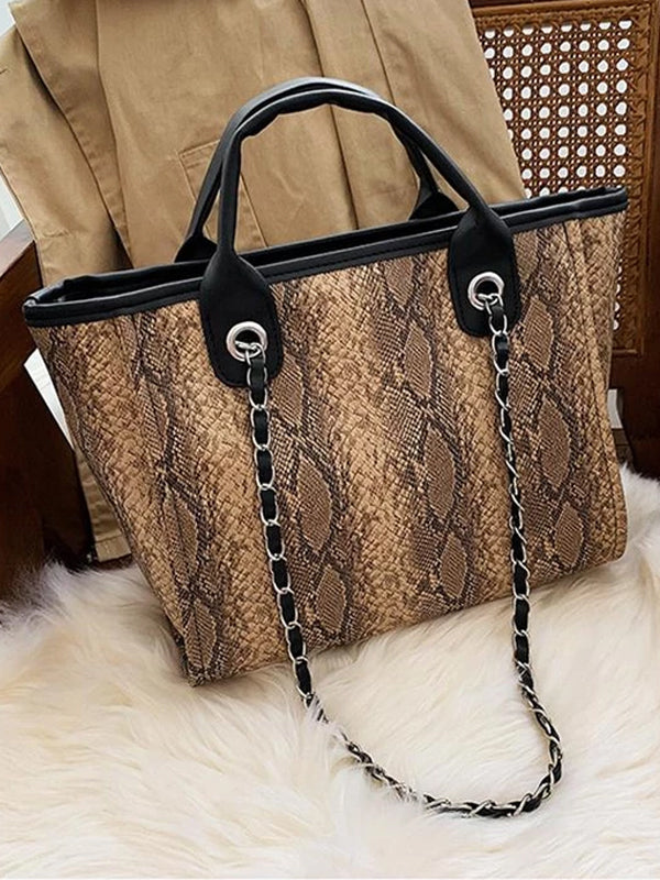Women's Vintage Animal Print Large Capacity Tote