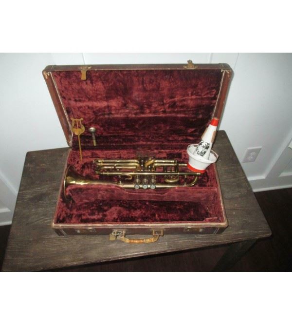 1952 Conn 80A Opera Glass Brass Cornet W/ Case #4 Mouthpiece 80 A