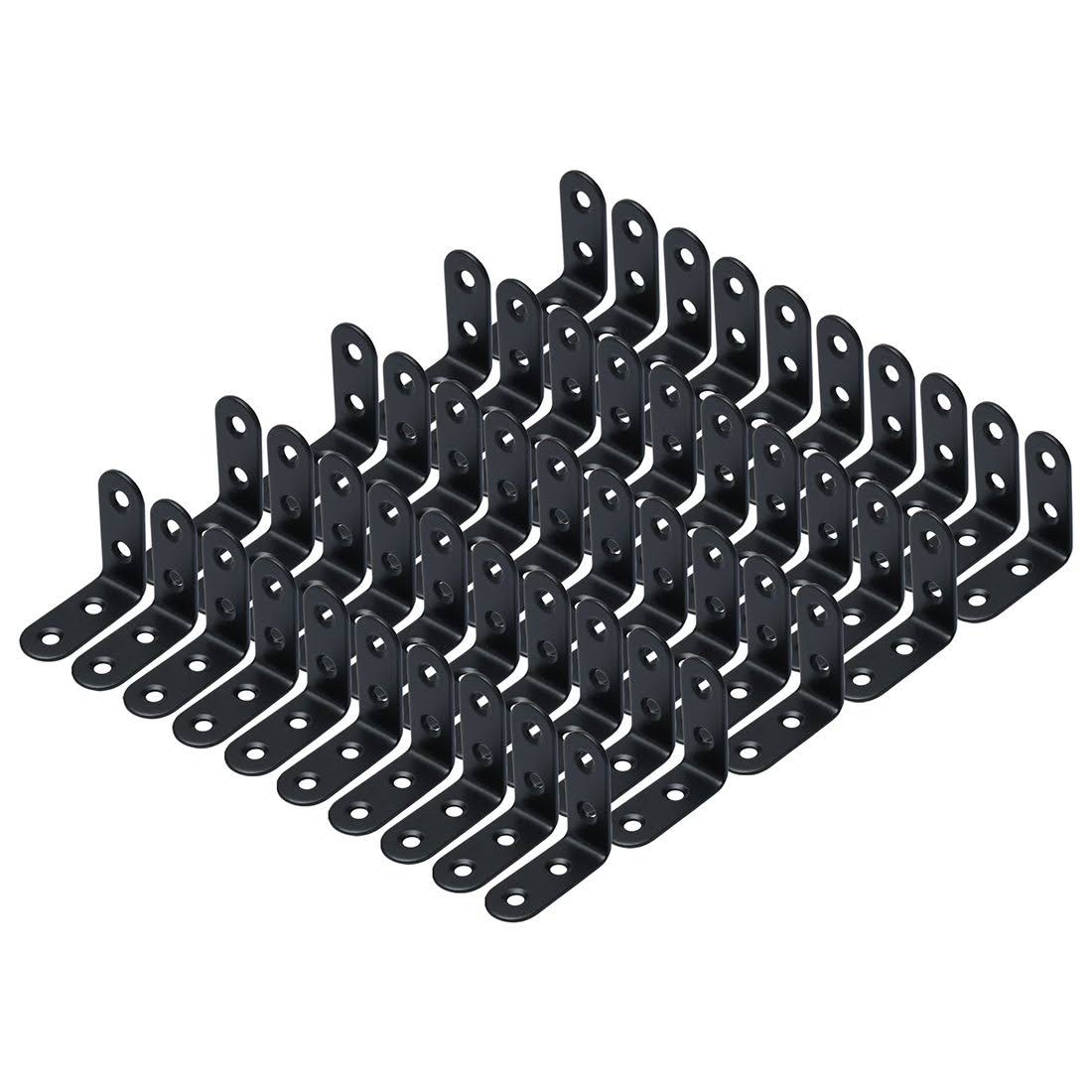 Unique Bargains Angle Brackets Stainless Steel Brace Fastener Protector 40x40mm,50pcs - Black