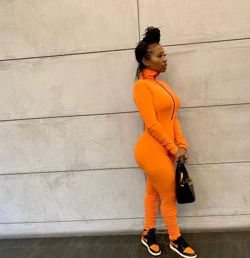 Autumn Sports Fitness Turtleneck Plain Stacked Jumpsuit