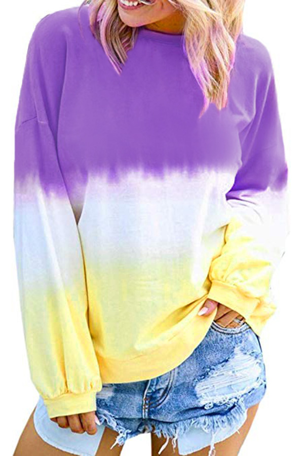 Modena Color Block Tie Dye Pullover Sweatshirt