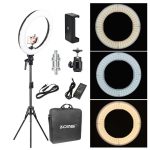 18 inch LED Ring Light Dimmable Photographic Lighting Studio Video light 3200-5600K for phone Makeup
