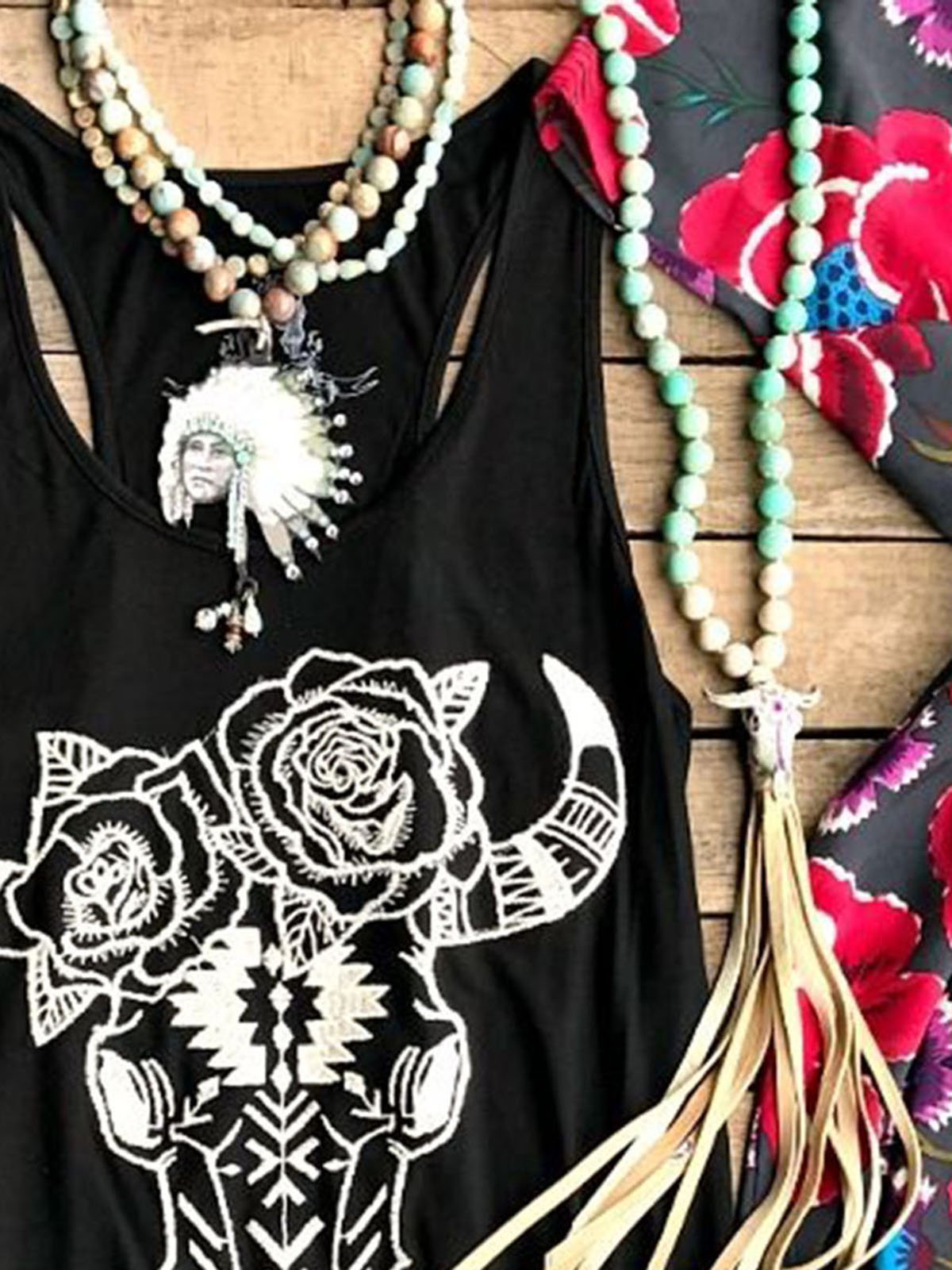 Sleeveless Printed Shirts & Tops