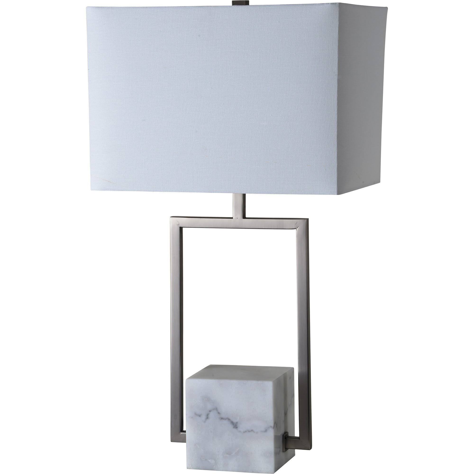 Renwil Bucannan Table Lamp White Marble Black Nickel LPT1049