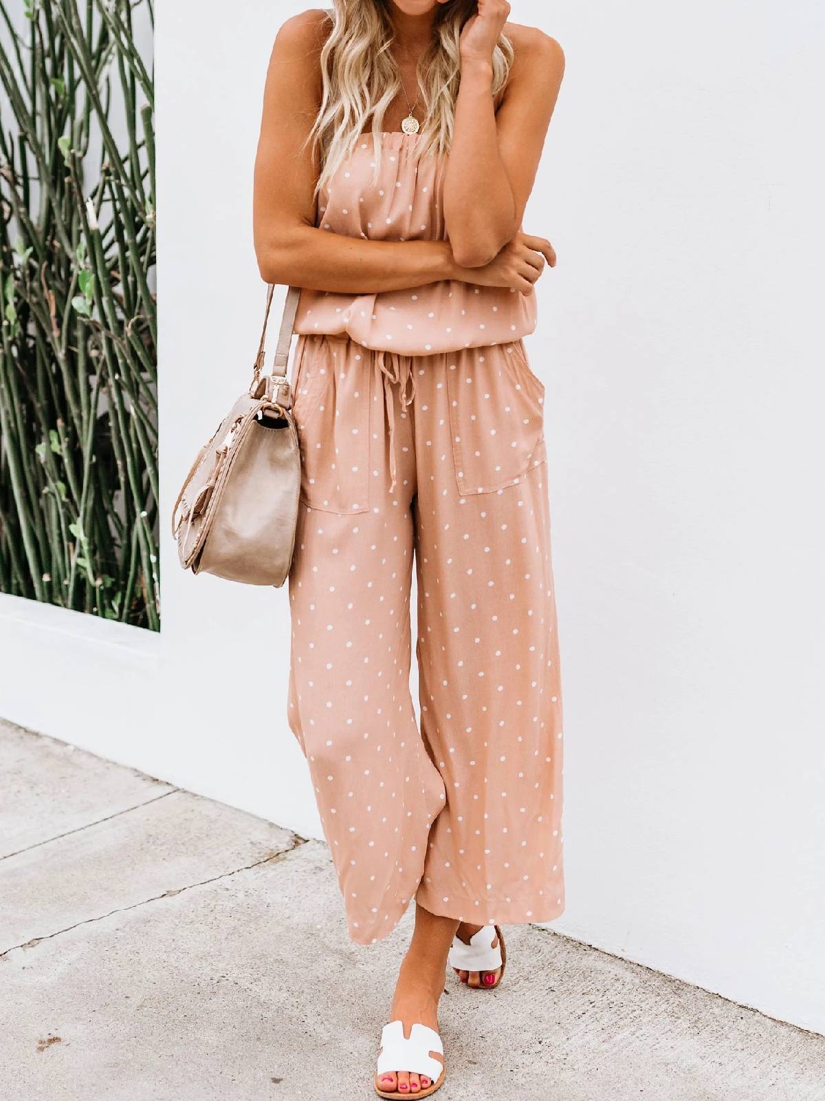 Casual Off Shoulder Cotton-Blend One-Pieces