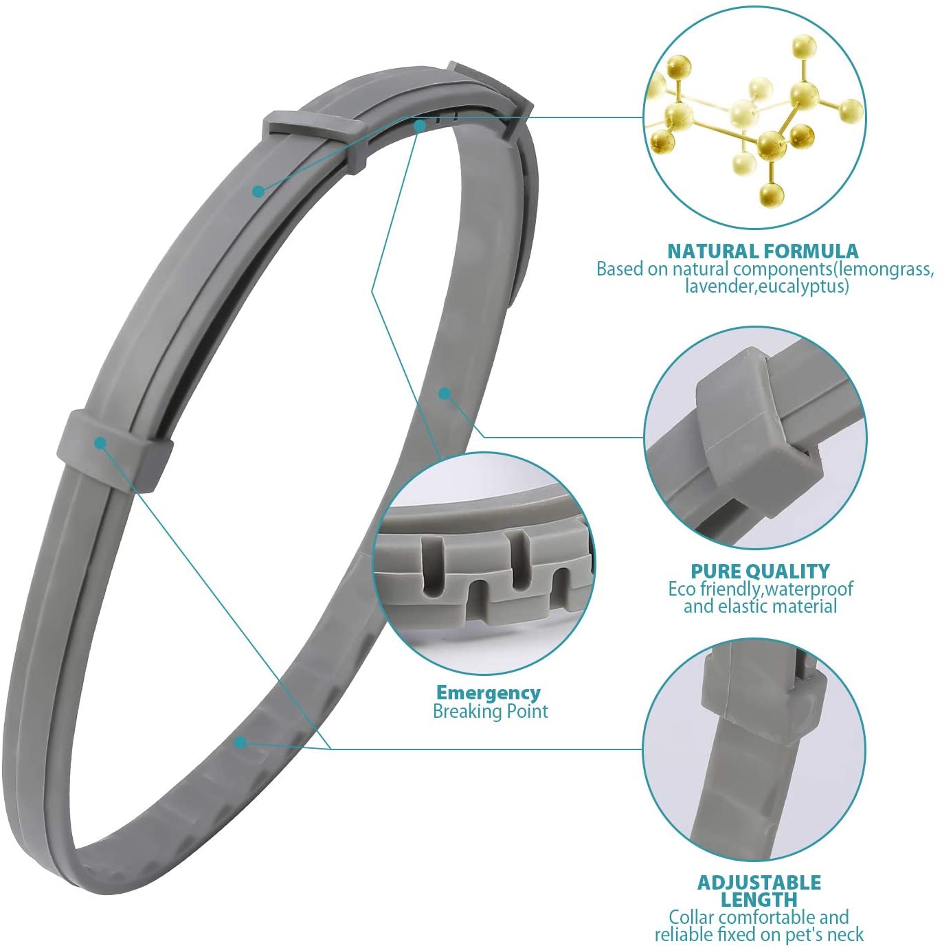 flea and tick prevention collar for dogs cats 100% natural 2 pack