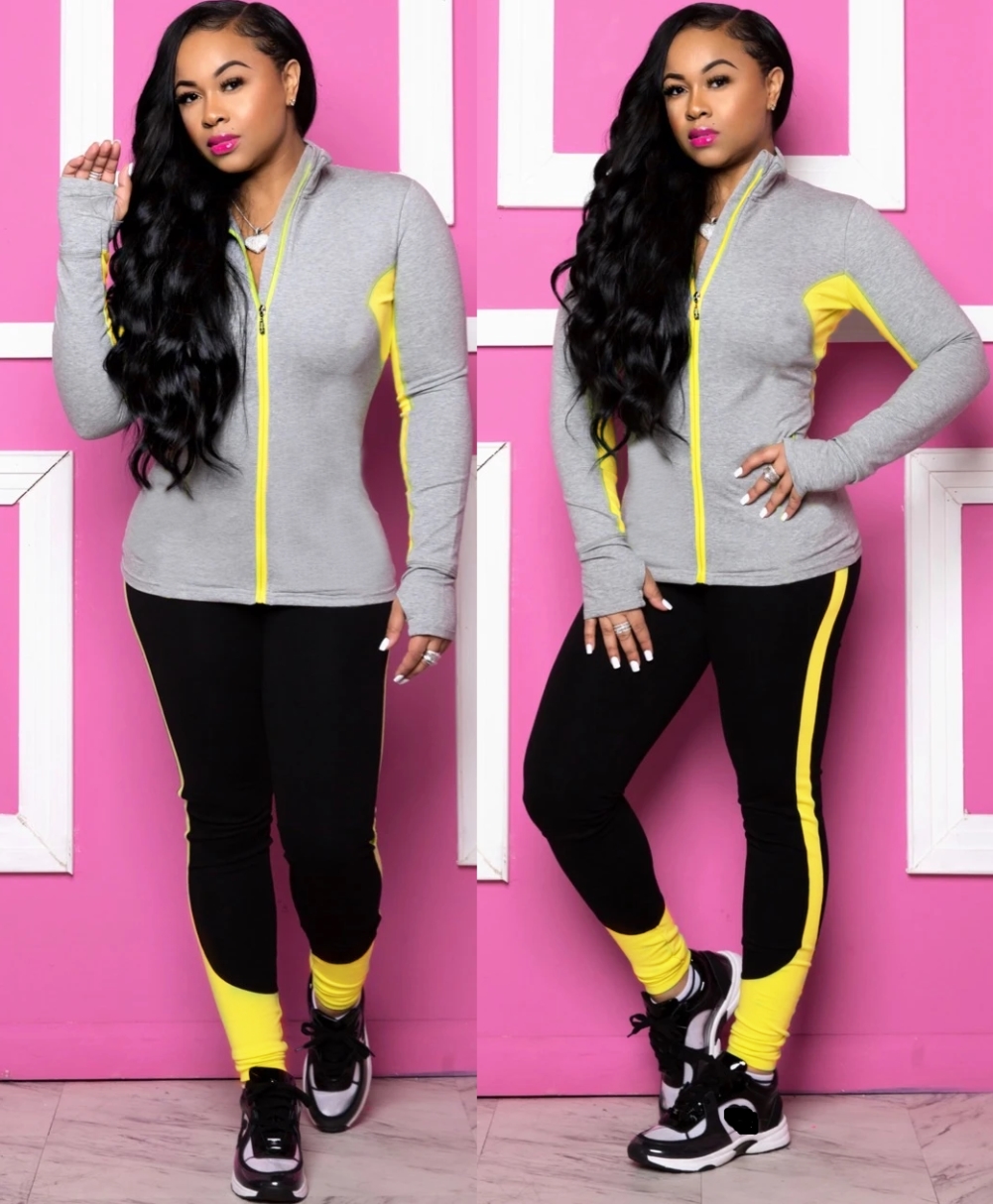Autumn Contrast Zipper Tracksuit