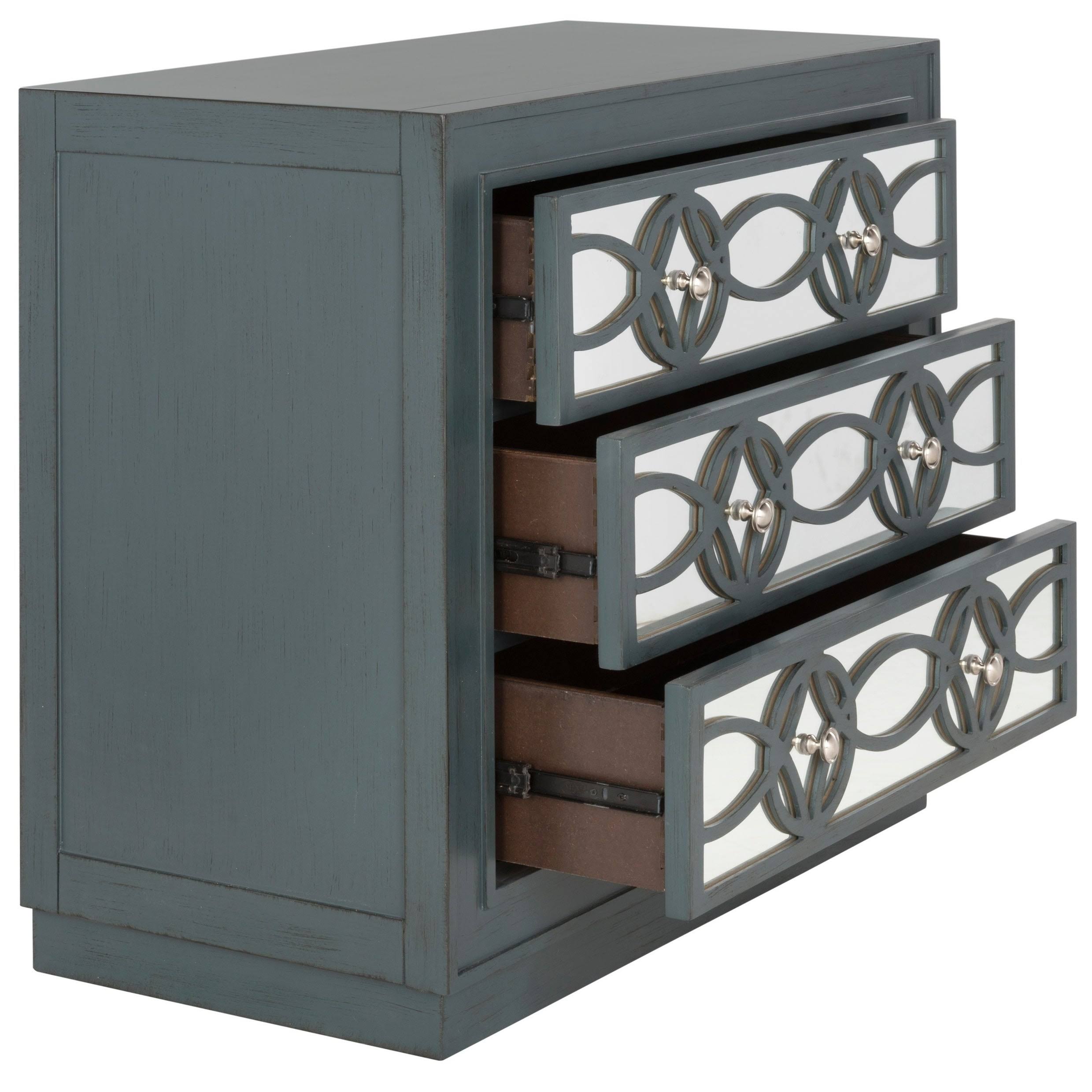 Catalina 3 Drawer Chest Steel Teal - Safavieh
