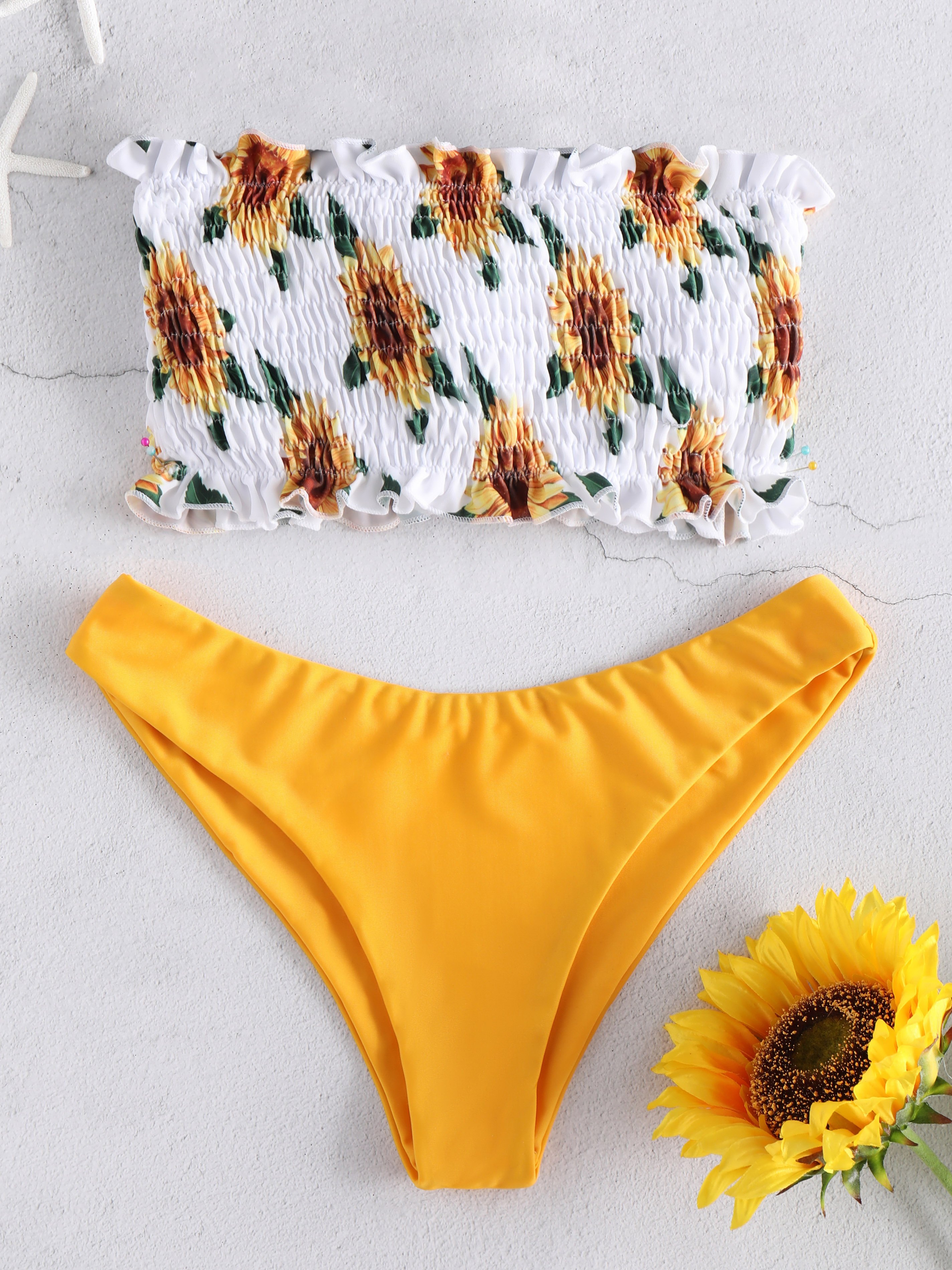 Sunflower Frilled Bandeau Bikini
