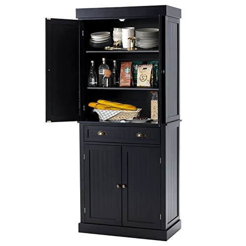 72�� Freestanding Storage Cabinets with Doors and Shelves