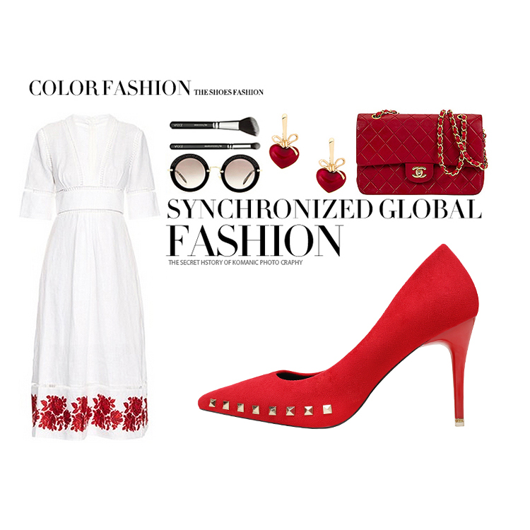 9CM Fashionable Suede Nipple Pointed Dress Wedding Party Elegant Heeled Sandals