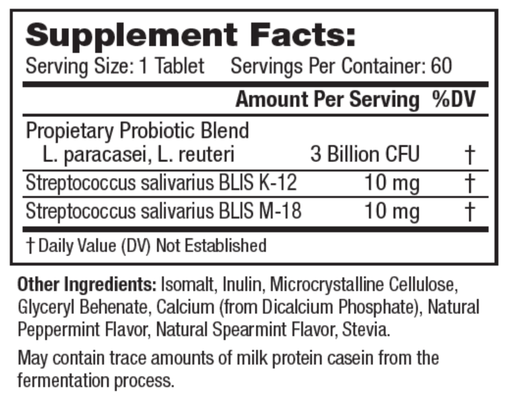 Neurobiologix Probiotic Ent Defend 60 Chewable Tablets