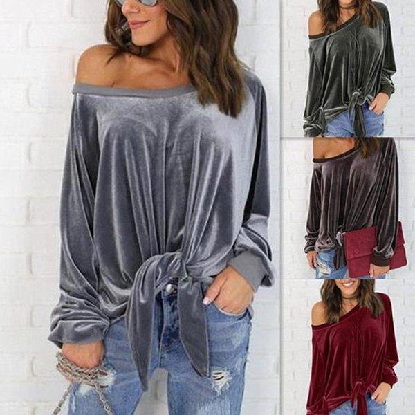 Plain Long Sleeve Blouse & Shirts