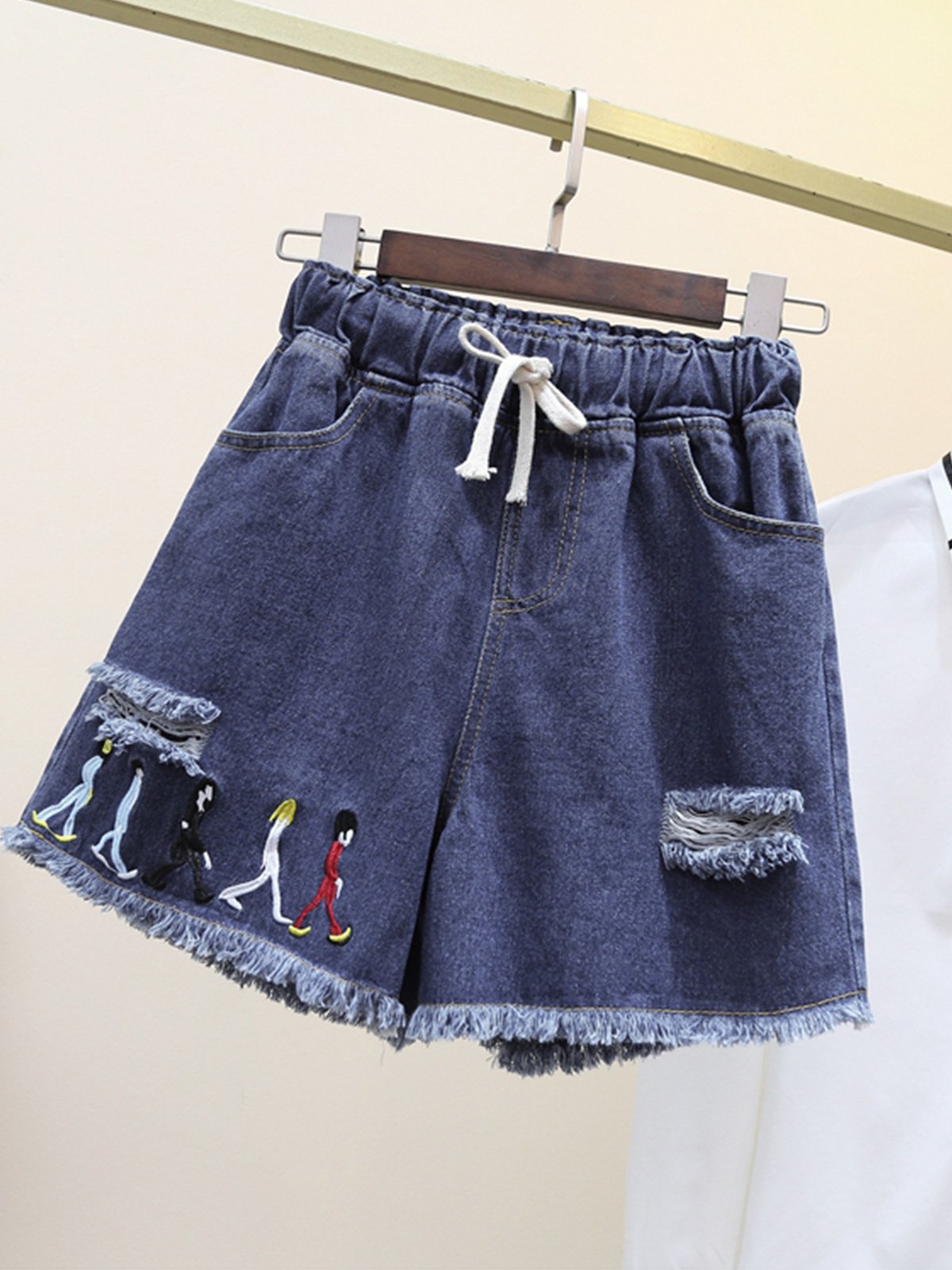 Plus Size Women Denim Casual Shorts
