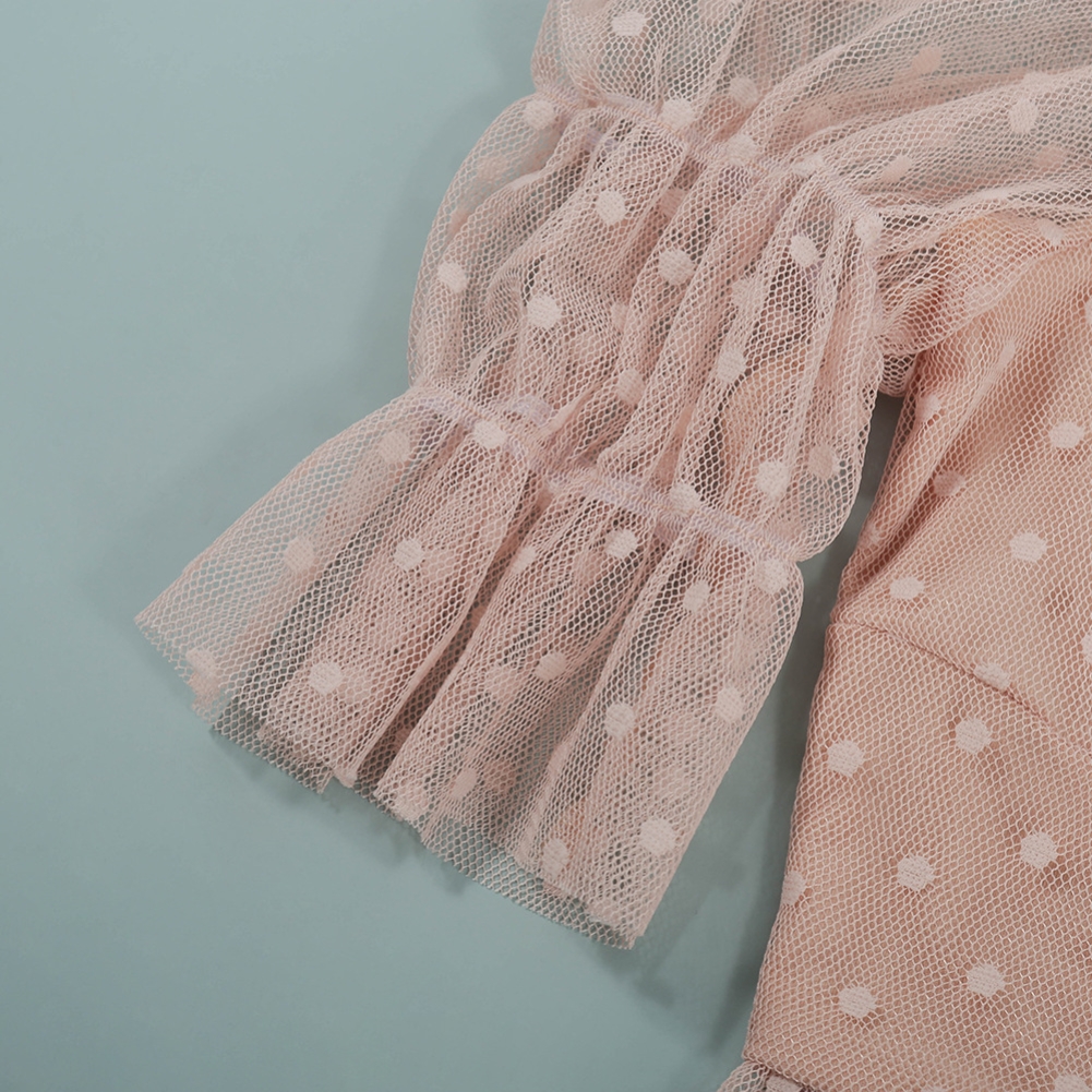 Summer Vintage Dot Peplum Top with Puff Sleeves