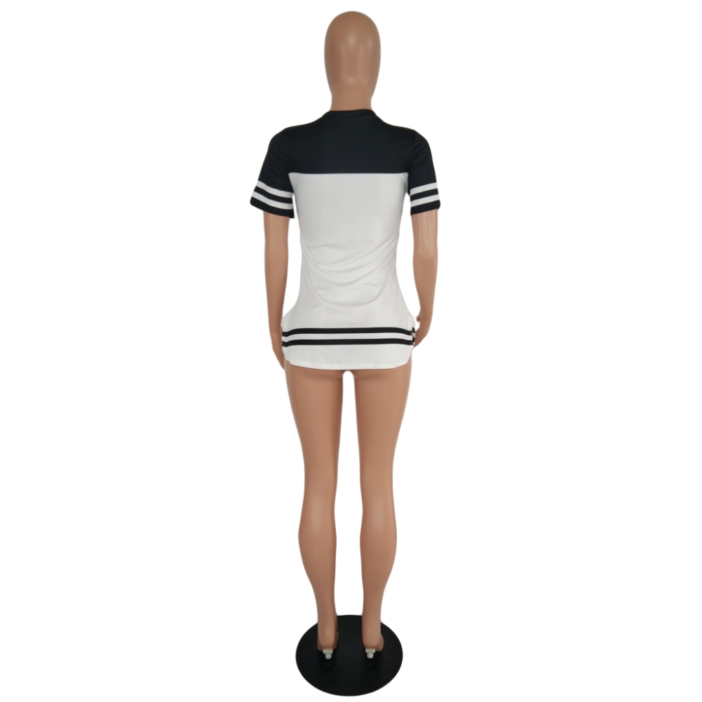 Summer Print Contrast Long Shirt