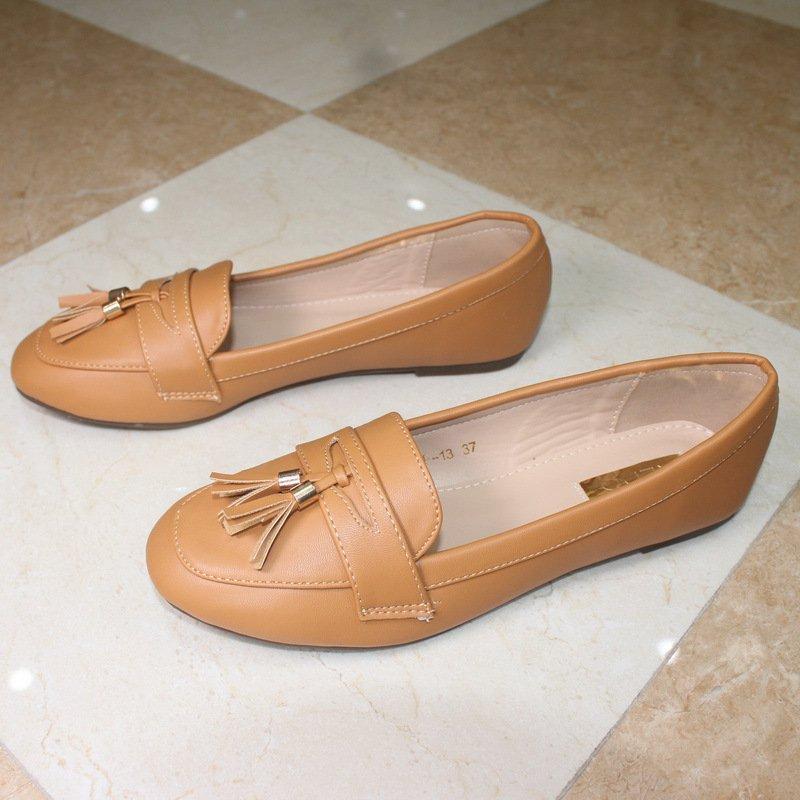 Women Tassel Summer Flat Heel Artificial Leather Loafers