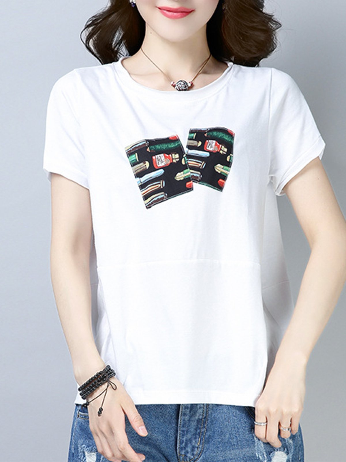 Short Sleeve Cotton-Blend Shirts & Tops