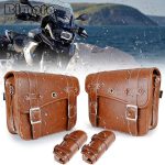 1Pair Motorcycle Saddlebags PU Leather Saddle bags For Sportster for KAWASAKI Benelli Motorbike
