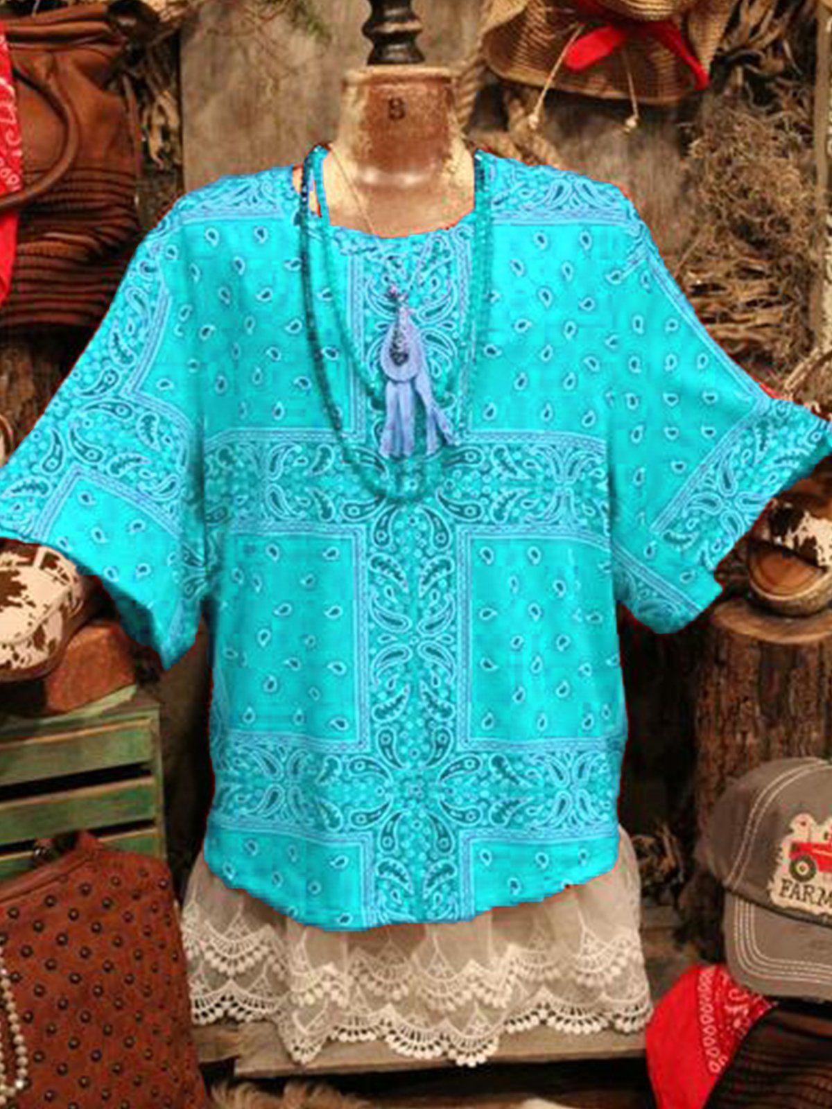 Casual Paisley Shirts & Tops