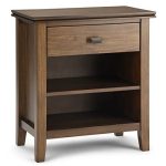 24 inches Wide Night Stand with Storage 1 Drawer and 2 Shelves For the Bedroom