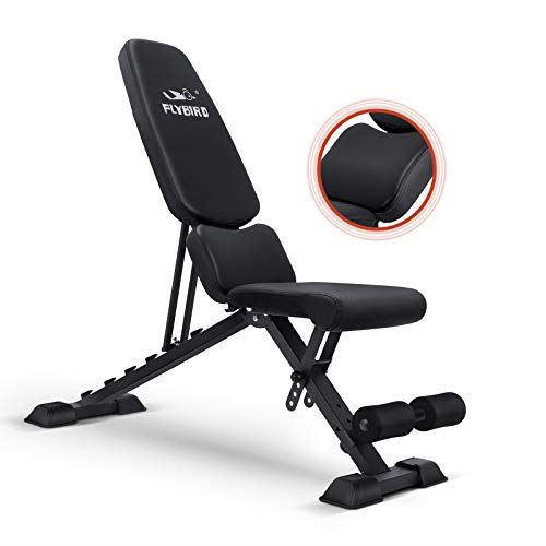 FLYBIRD Adjustable Weight Bench, Foldable Workout Bench Incline Bench
