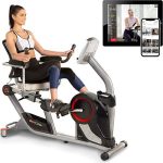 Fitness Reality X-Class 450SL Bluetooth Smart Technology Magnetic Recumbent Exercise Bike- Black, Gray