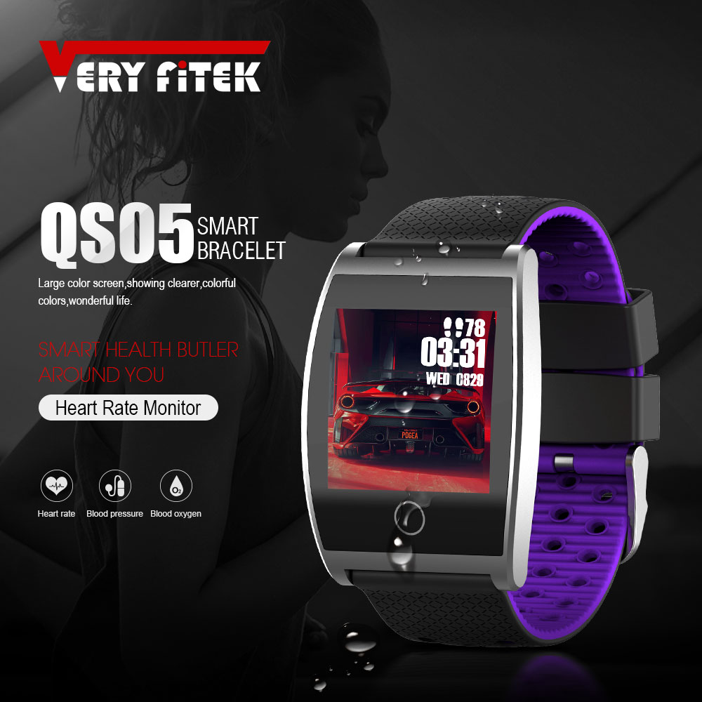 VERYFiTEK QS05 Smart Wristband Watch Blood Pressure Oxygen Smart Band Customize Watch Dial Heart Rate Monitor Fitness Bracelets