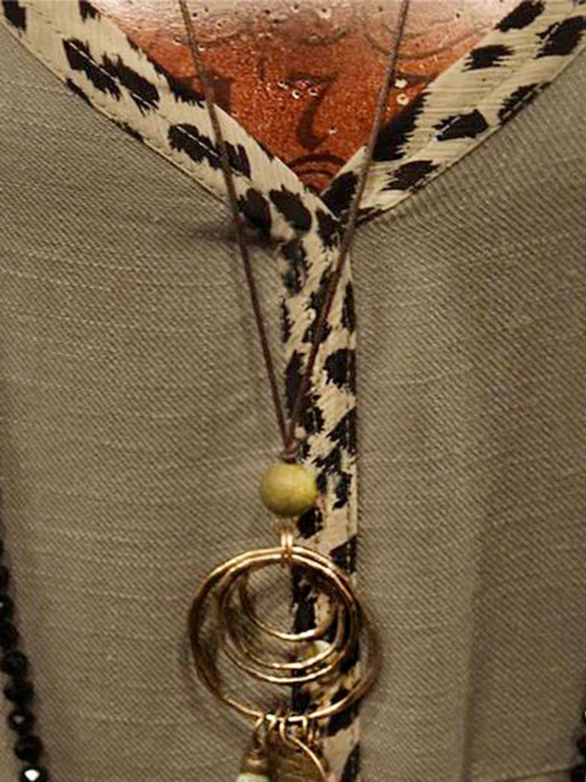 Brown V Neck Casual Paneled Jersey Shirts & Tops