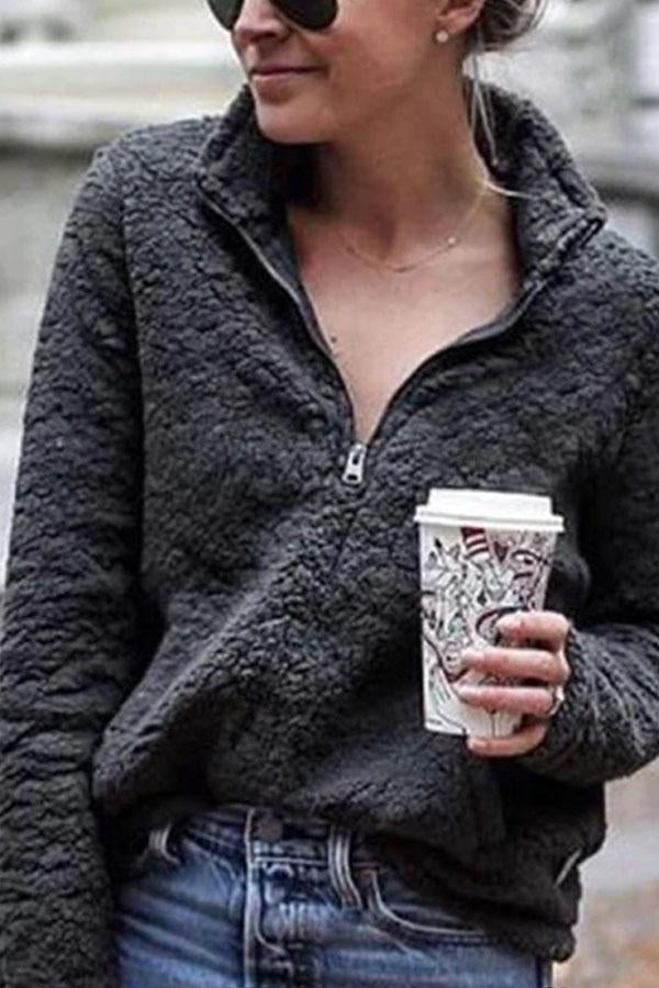 Casual Winter Zipper Floss Cardigan