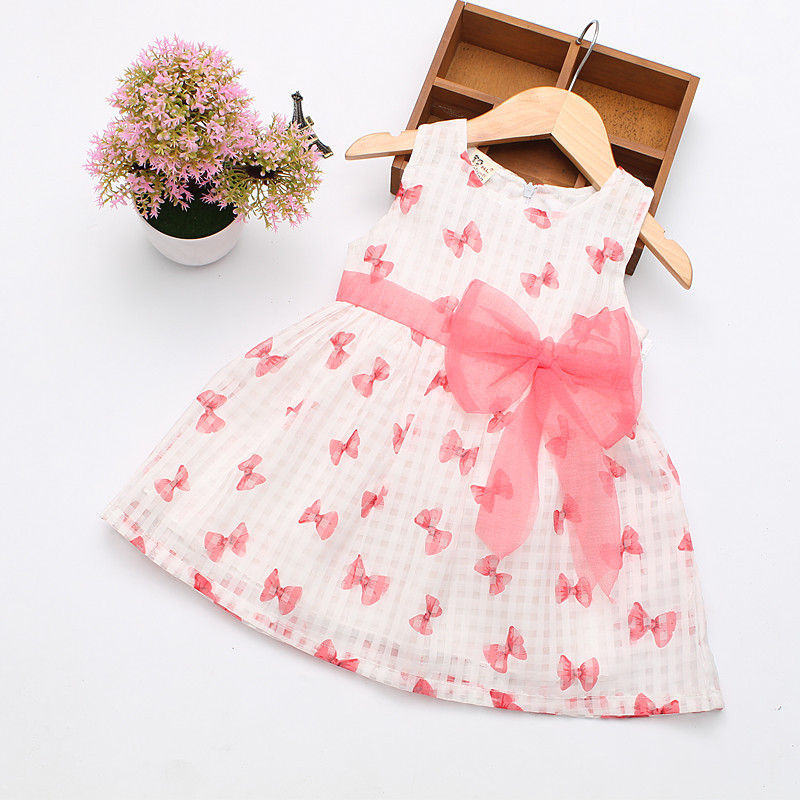 2016 Hot Sale 0-2 Years Summer Cotton Baby Dress Princess Dress Puff Sleeveless Cute Fashionable Baby Infant Dress Free Shipping