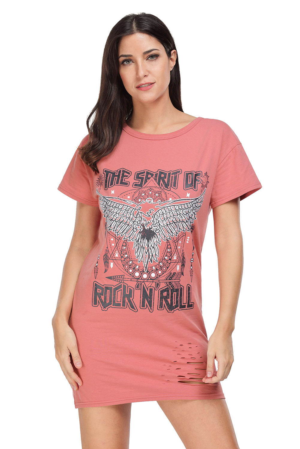The Spirit Of Rock N Roll Red T-Shirt Dress