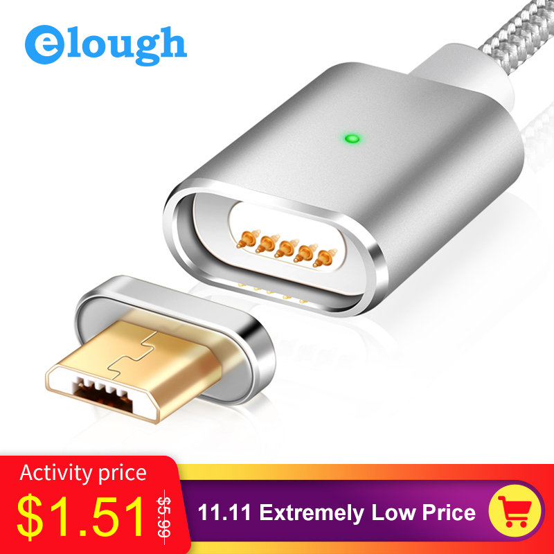 Elough E03 Magnetic Charger Micro USB Cable For Xiaomi Huawei Android Mobile Phone Fast Charging Magnet Microusb Data Cable Wire