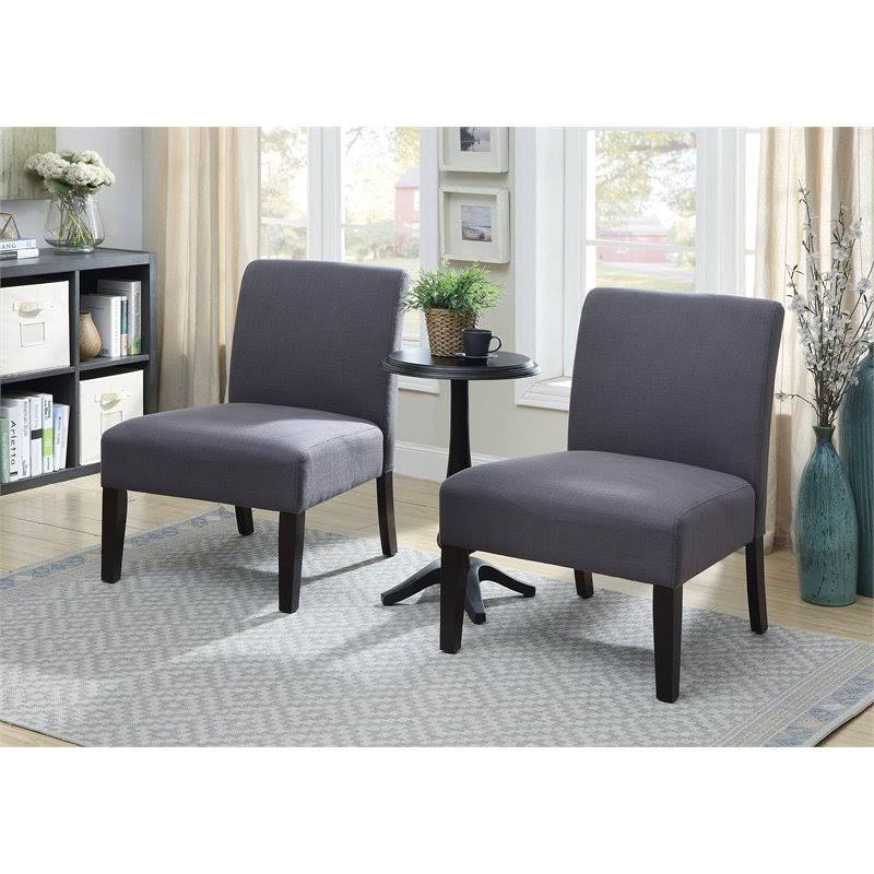 Furniture of America Lapira 3-Piece Accent Chair and Table Set in Gray