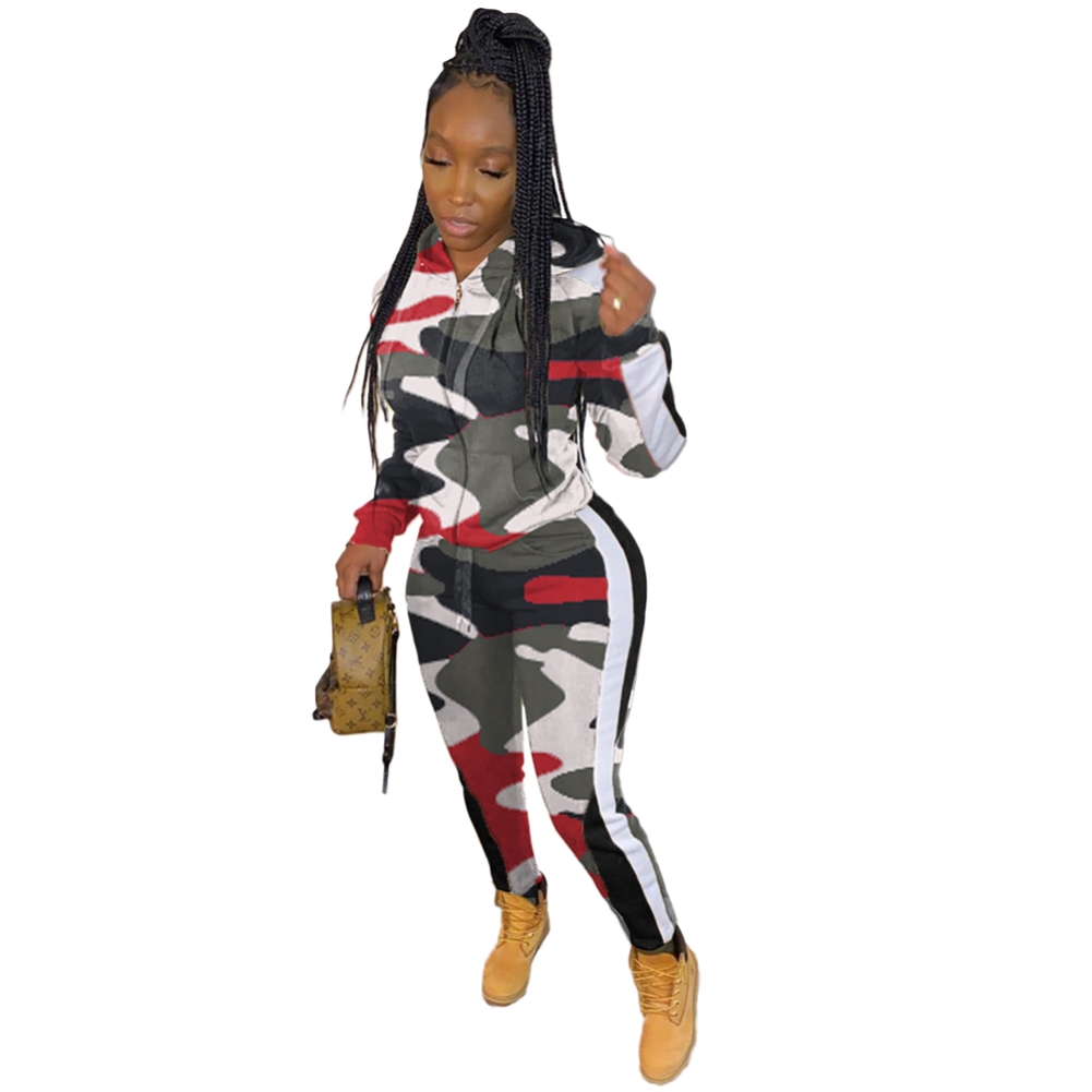 Camou Print Long Sleeve Tracksuit