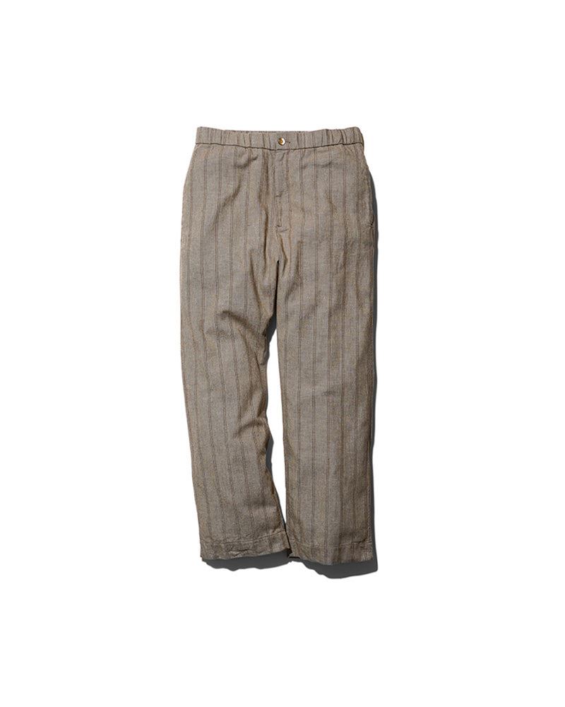 Cotton Linen Melange Stripe Easy Pants