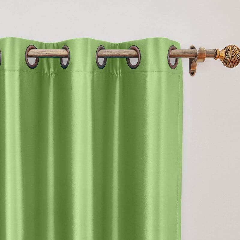 Polyester Cotton Silk Curtain Drape Panel in Antique Bronze Grommet with Blackout Lined LHZ