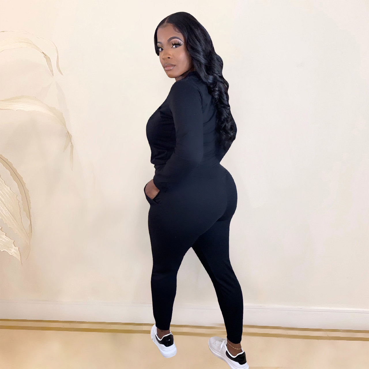 Autumn Casual Print Round Neck Sweatsuit