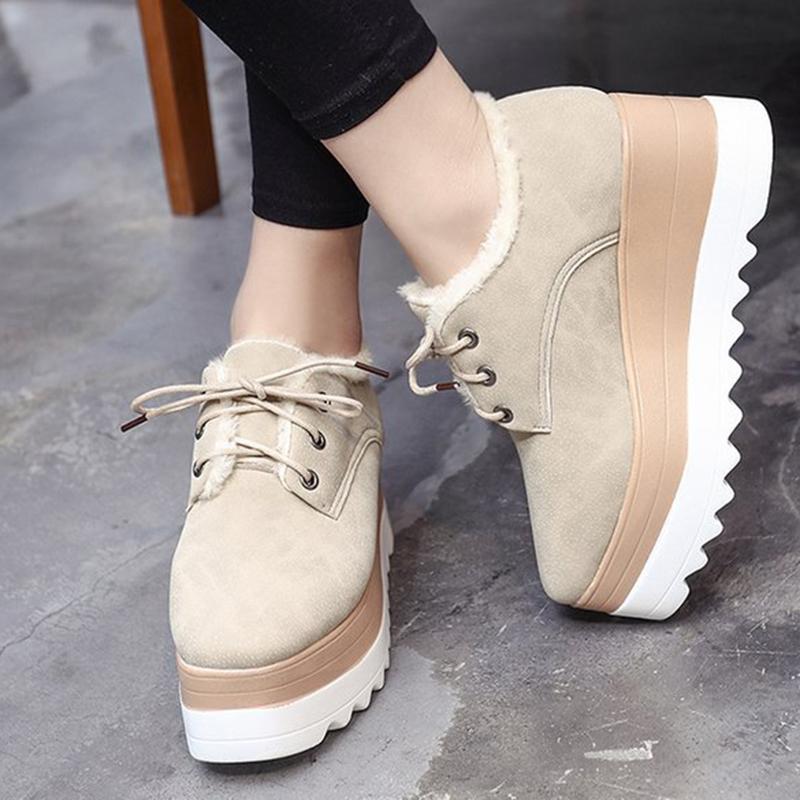 Wedge Heel Lace-Up Spring/fall Loafers