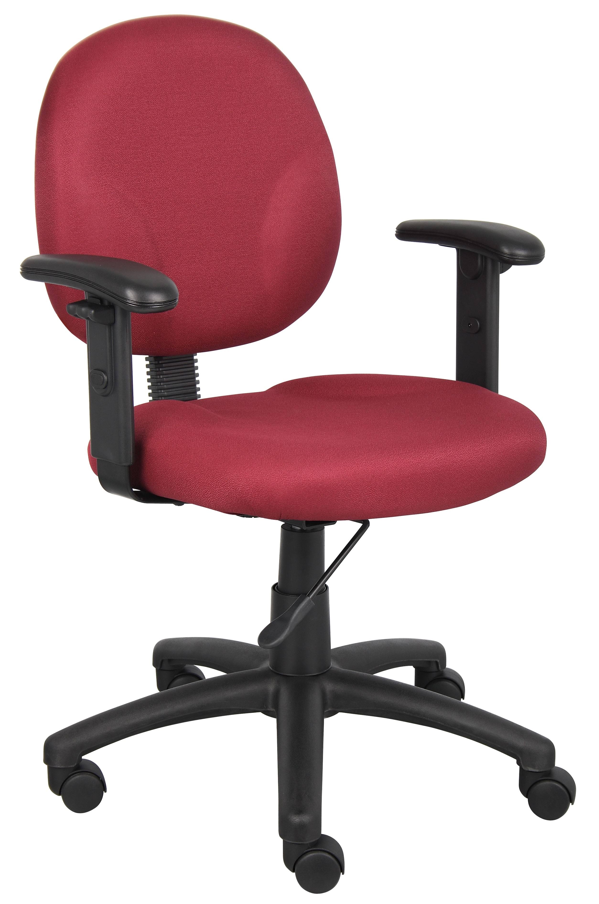 Boss B9091-BY Diamond Task Chair with Adjustable Arms, Burgundy