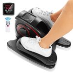 ANCHEER Under Desk Elliptical for Home Workout, Pedal Bike Exerciser, Display Monitor- Black & Red
